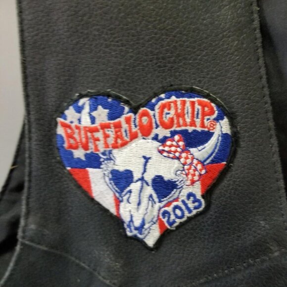 HOT LEATHER Black Motorcycle vest w/Extra patches - sz 2XL - Picture 5 of 9